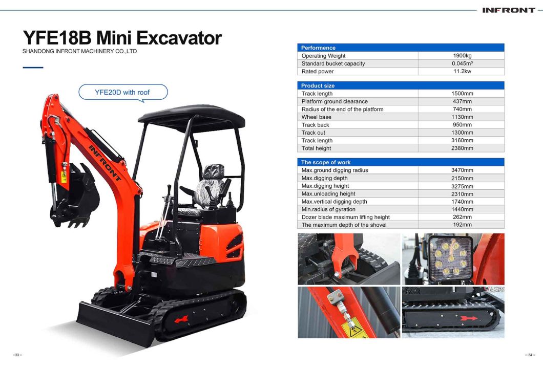 CE/EPA Kubota Engine Excavator 1.5ton 1.7ton 3.5ton Mini Bagger Digger Machine Farm Crawler Excavator Mini