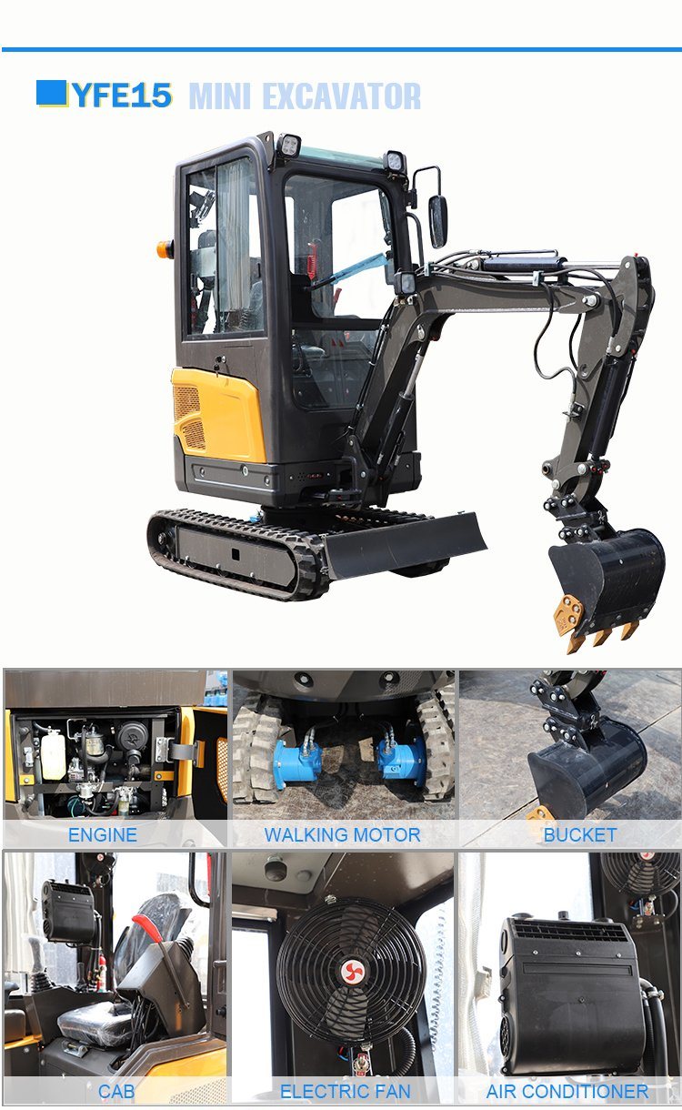 Mini Excavator 1 Ton 2 Ton 3.5 Ton with Attachments for Sale