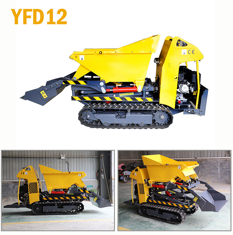 Electric Mini 1t 2t 2 Tonne Carrier Rubber 600kg 800 Kg Tracked Truck Oil Palm Mini Dumper for Farm