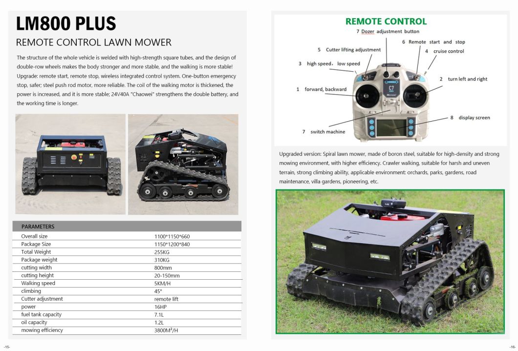 Lawn Robotic Mower 30 Inch Agricultural Garden Automated Robot Zero Turn Riding Lawn Mower with Grass Catcher