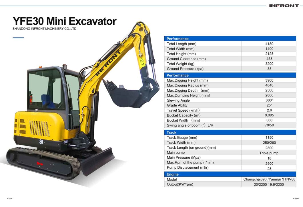 Super Long Warranty 3000kg Digger High Working Effeciency Factory Supply Excavator on Sale