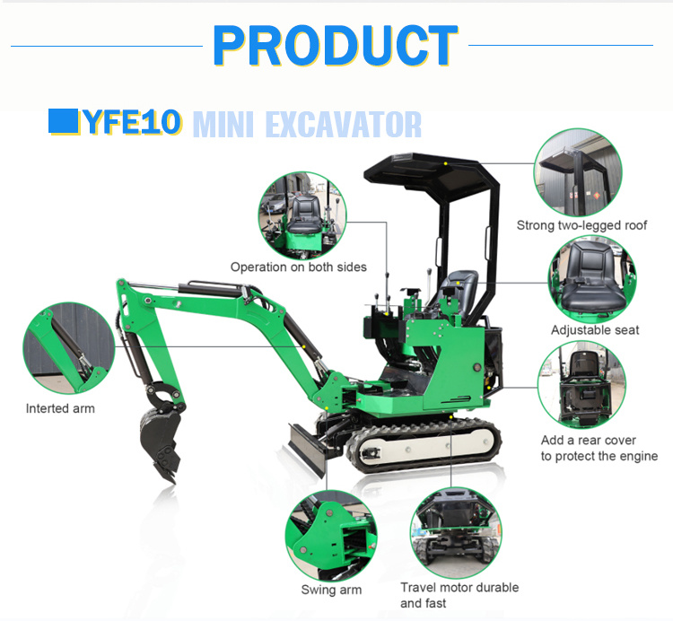 Free Shipping New 0.8t Mini Excavator 1ton Agricultural Excavator Automatic 1t Small Micro Mini Excavator Digger for Sale