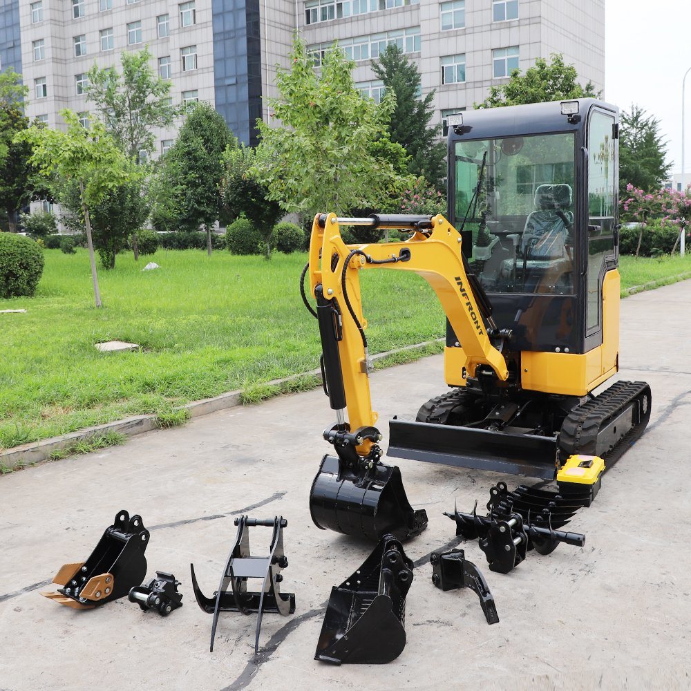 Infront Factory Wholesale Compact Mini Excavators Agriculture Machinery 1 Ton 1.8 Ton Mini Excavator with Boom Swing Digger