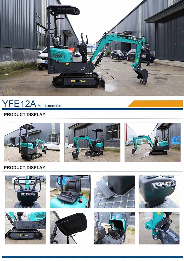 CE/EPA Kubota Engine Excavator 1.5ton 1.7ton 3.5ton Mini Bagger Digger Machine Farm Crawler Excavator Mini