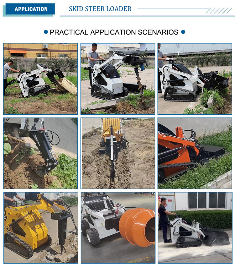 Custom Colors and Shapes Skid Steer Loader China Factory Price Loader