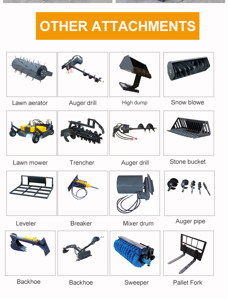 CE EPA Earth-Moving Machinery Attachments Crawler Track Mini Skid Steer Loader for America Canada