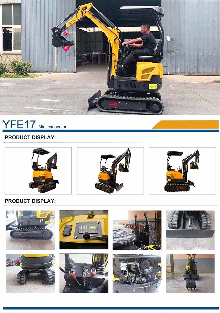 China 3.5 Ton Mini Excavator 1 Ton 2 Ton Kubota Engine Digger Excavator Mini Pelle Chinese Used Small Excavator Machine