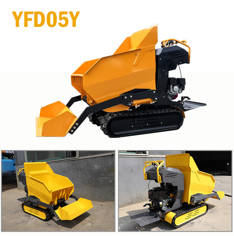 Electric Mini 1t 2t 2 Tonne Carrier Rubber 600kg 800 Kg Tracked Truck Oil Palm Mini Dumper for Farm