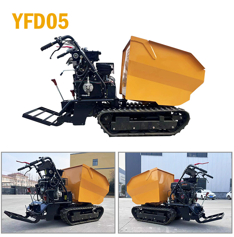 500kgs EPA Small Track Dumper Euro V Engine Garden Hydraulic Mini Dumper for Sale