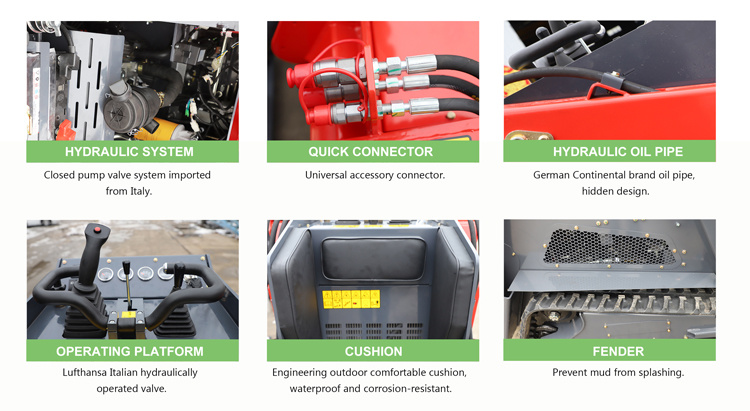 EPA Euro 5 Diesel Gasoline Standard on China Wheel Track Tracked Mini Skid Steer Loader