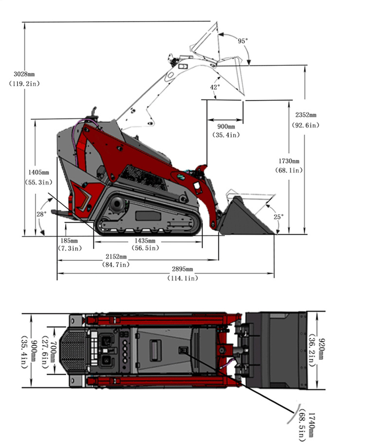 Newest Mini Stand on Skid Steer Meet CE Euro V EPA Steer Loader with Bucket