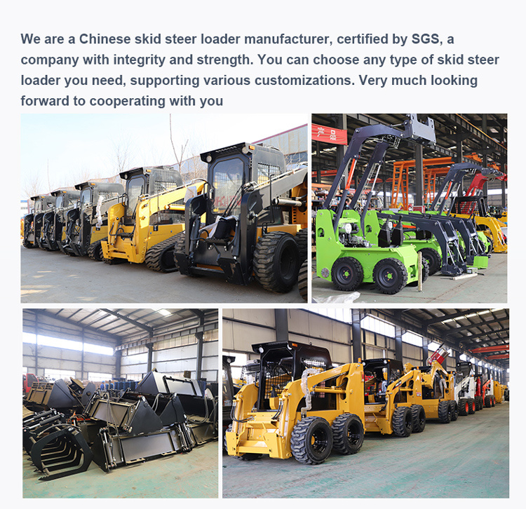 Mini Skid Steer Loader with Attachment Front Loader Tractor / Mini Crawler Tracked Skid Steer Front Loader