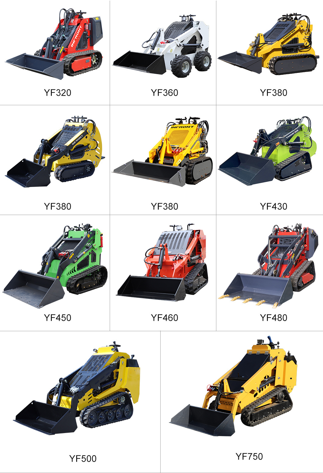 EPA 25HP Diesel Track Skid Steer Loader 500kg Mini Skid Steer Loader with Backhoe Excavator