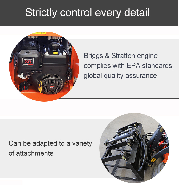 25 HP EPA CE Signed Lifting Capacity Bottom Price Mini Diesel Skid Steer Loader for Sale