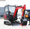 OEM Chinese Mini Excavator 2 Ton 1 Ton 1.7 Ton Digger Cabin Mini Excavator for Sale
