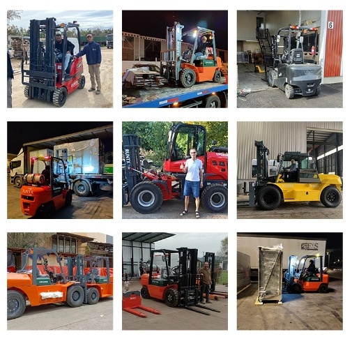 Lead-Acid Battery 4 Wheel 2 Ton Electric Forklift with EV Charging Gun