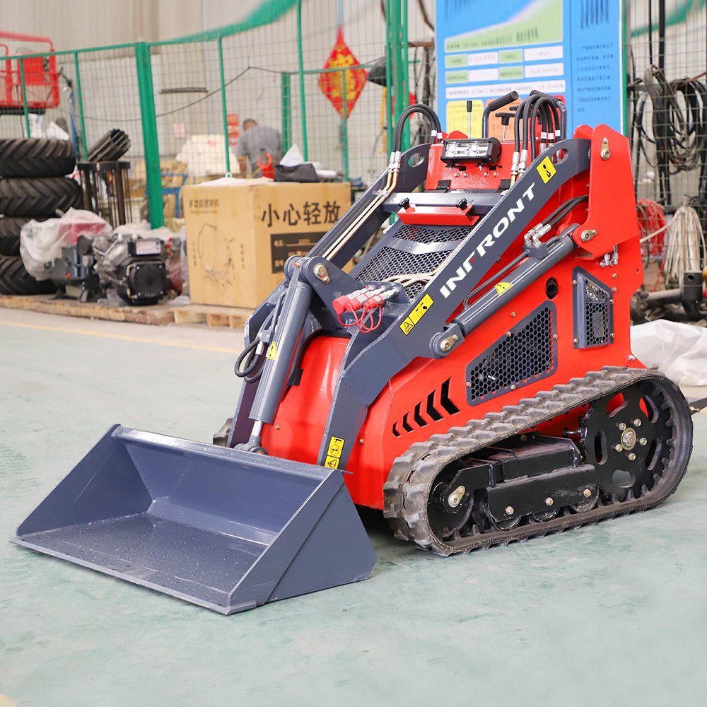 23HP Mini Skid Steer Loader Tracked Hydraulic Skid Loader with Attachments