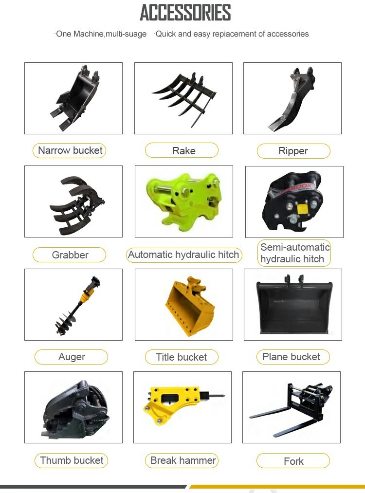 Hydraulic Mini Excavators 1ton Mini Digger Loader Bagger Compact Excavator with Low Prices for CE/EPA/Euro 5 Emission