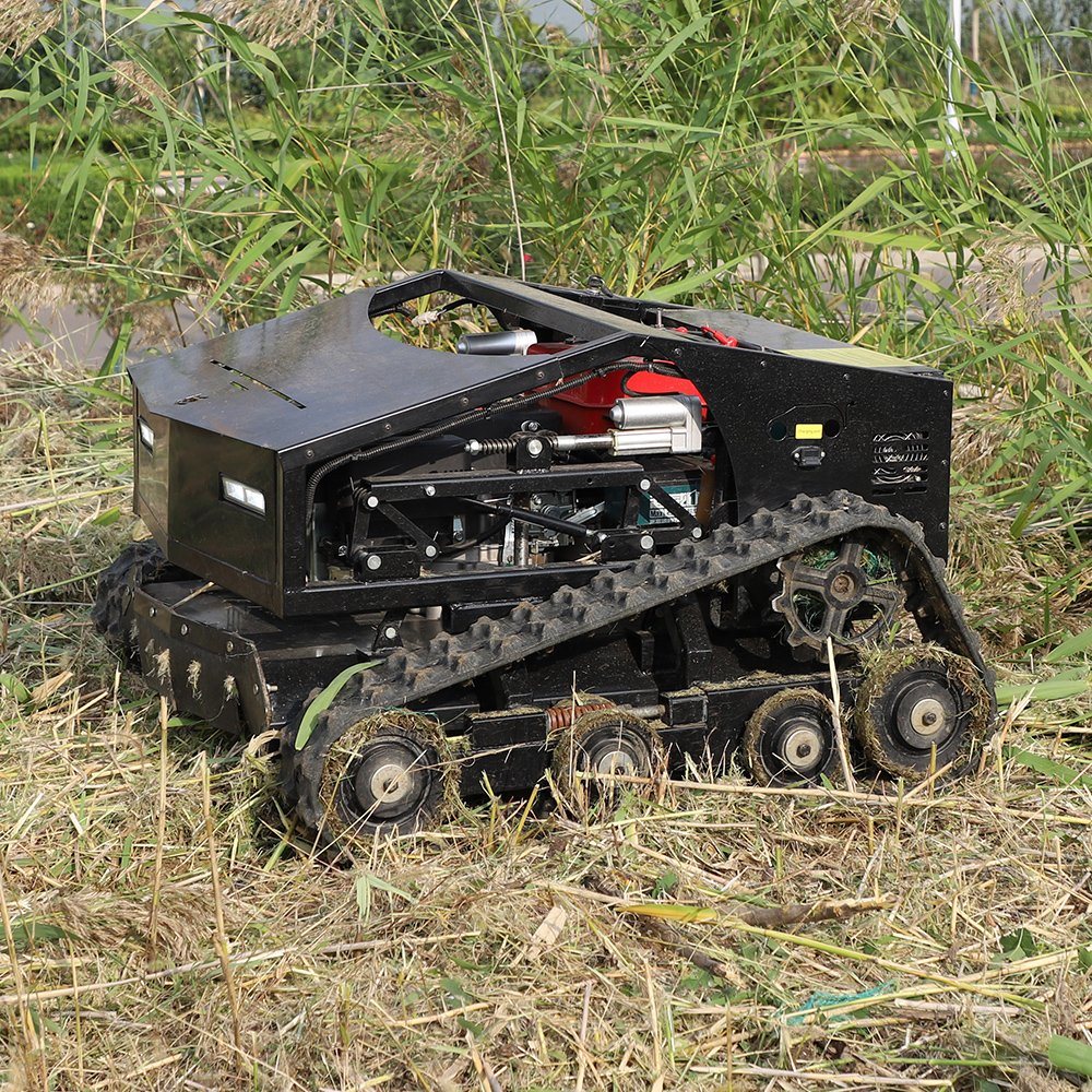 Agricultural and Forestry Equipments Robot Crawler Gasoline Remote Control Lawn Mower, with 4 Strokes, From 7.5HP to 16HP and Climbs up to 45 Degree