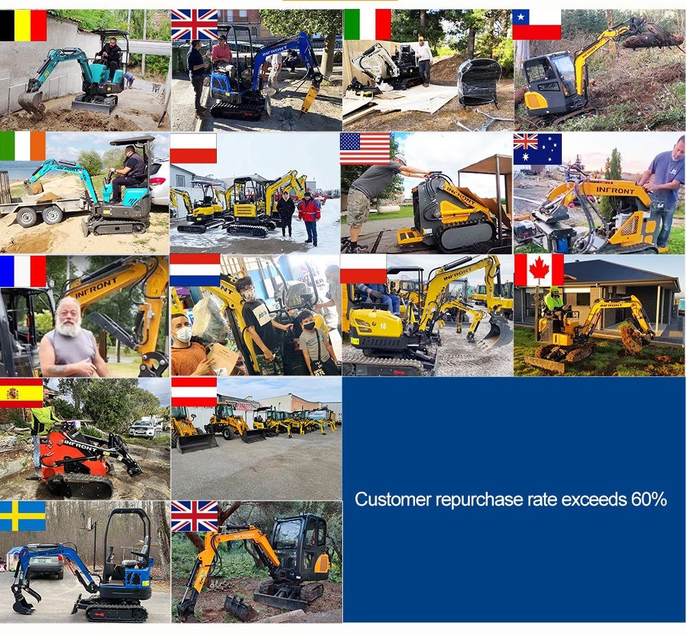 Hot Sale in North America and Europe Free Shipping 1.2 Ton Multi Function Mini Excavator Free Excavator Accessories and Trailer