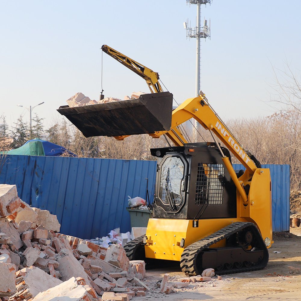 Factory Supply Front Mini 4 Wheel New Energy Electric Skid Steer Loader with Multiple Configurations for Household Use