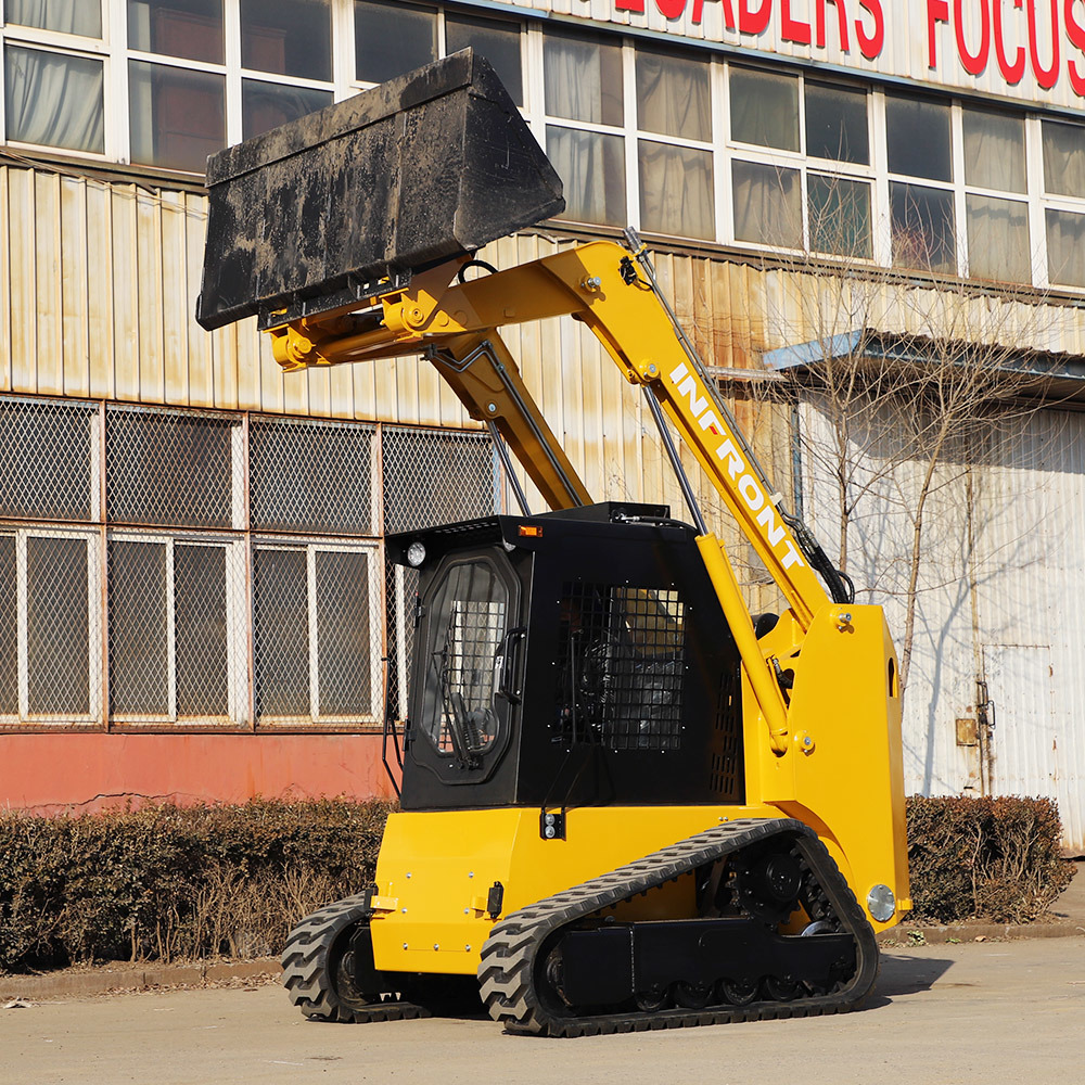 Mini Skid Steer Loader with Attachment Front Loader Tractor / Mini Crawler Tracked Skid Steer Front Loader