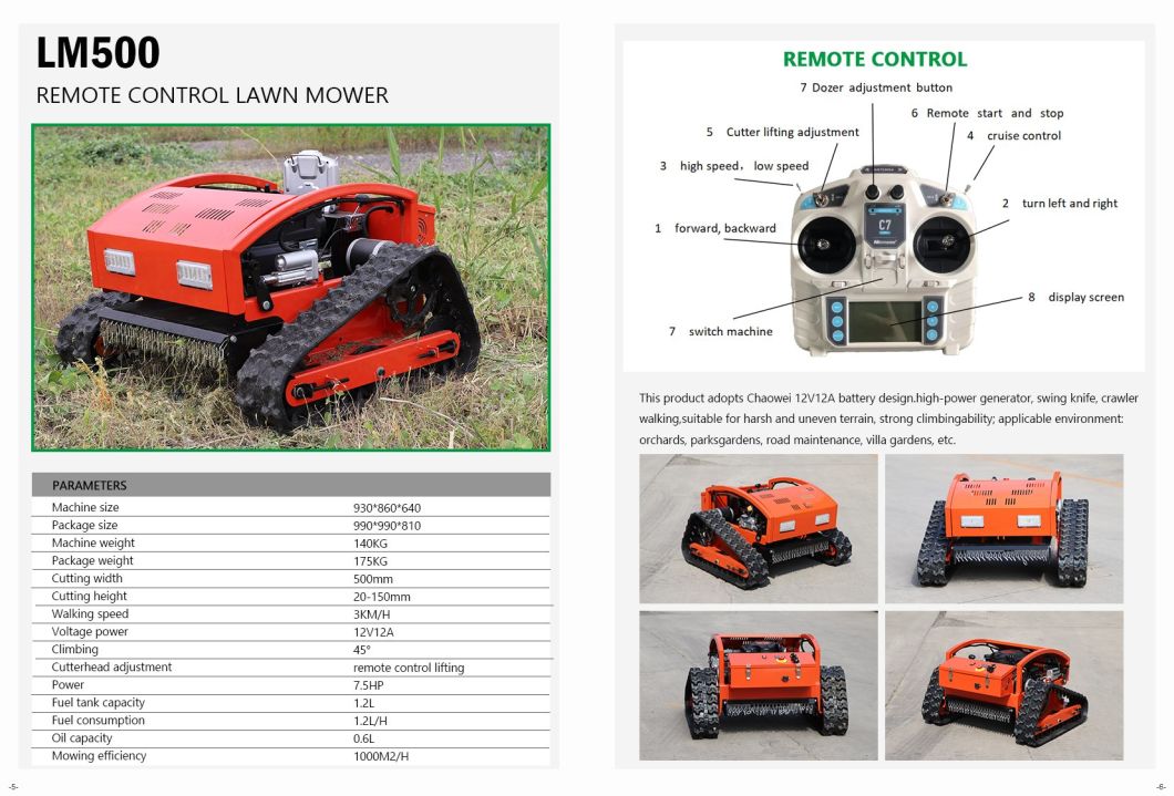 Infront Lawn Mower 500mm 800mm Remote Control Lawn Mower for Sale