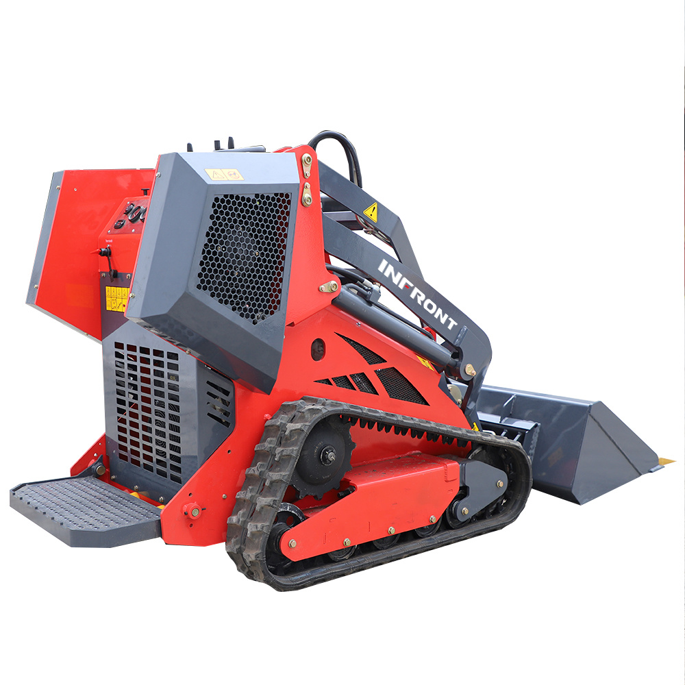 on Sale Tracked Hydraulic Skid Loader 25HP with Mulcher Attachments Compact Skid Steer Loader Mini Skid Steer