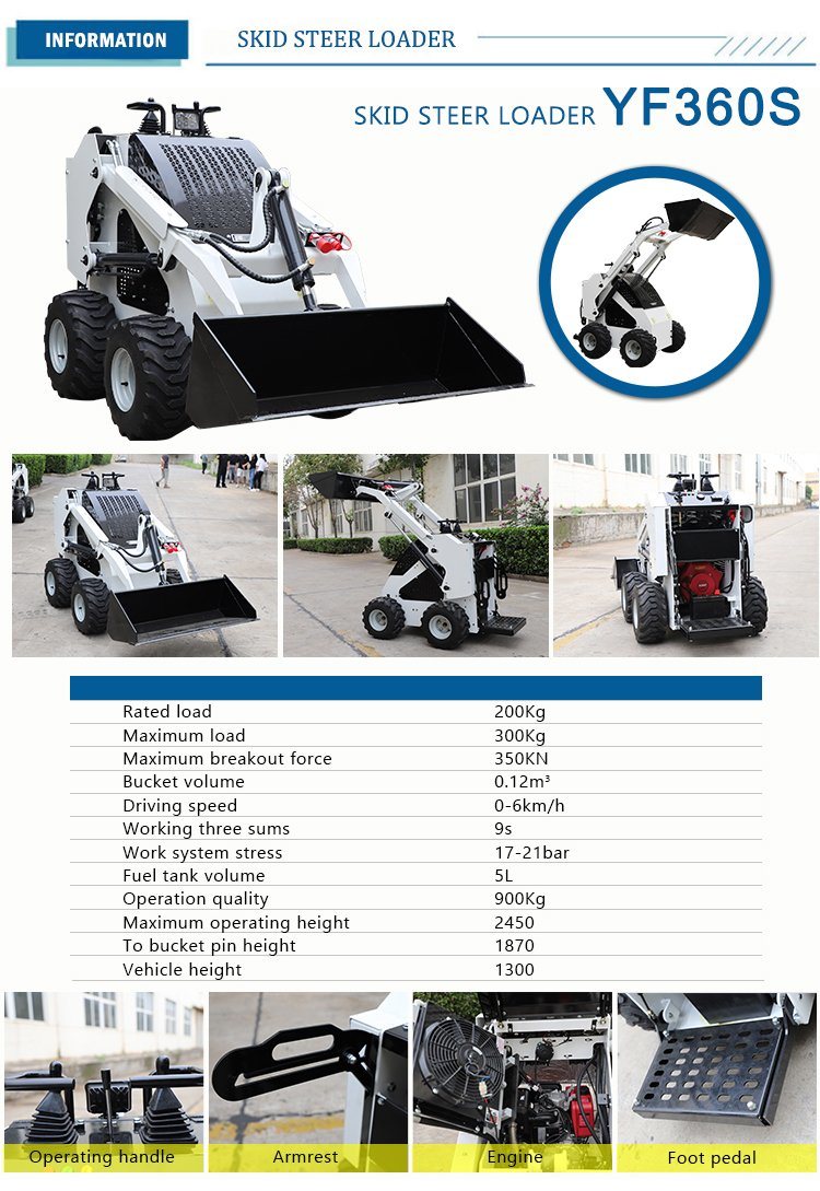 Factory Direct Sales Skid Steer Loader with CE EPA for Garden