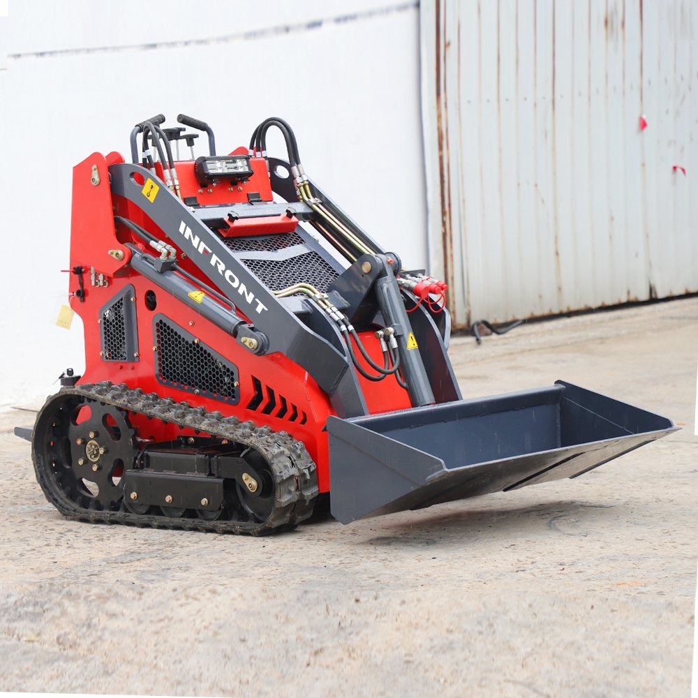 23HP Mini Skid Steer Loader Tracked Hydraulic Skid Loader with Attachments