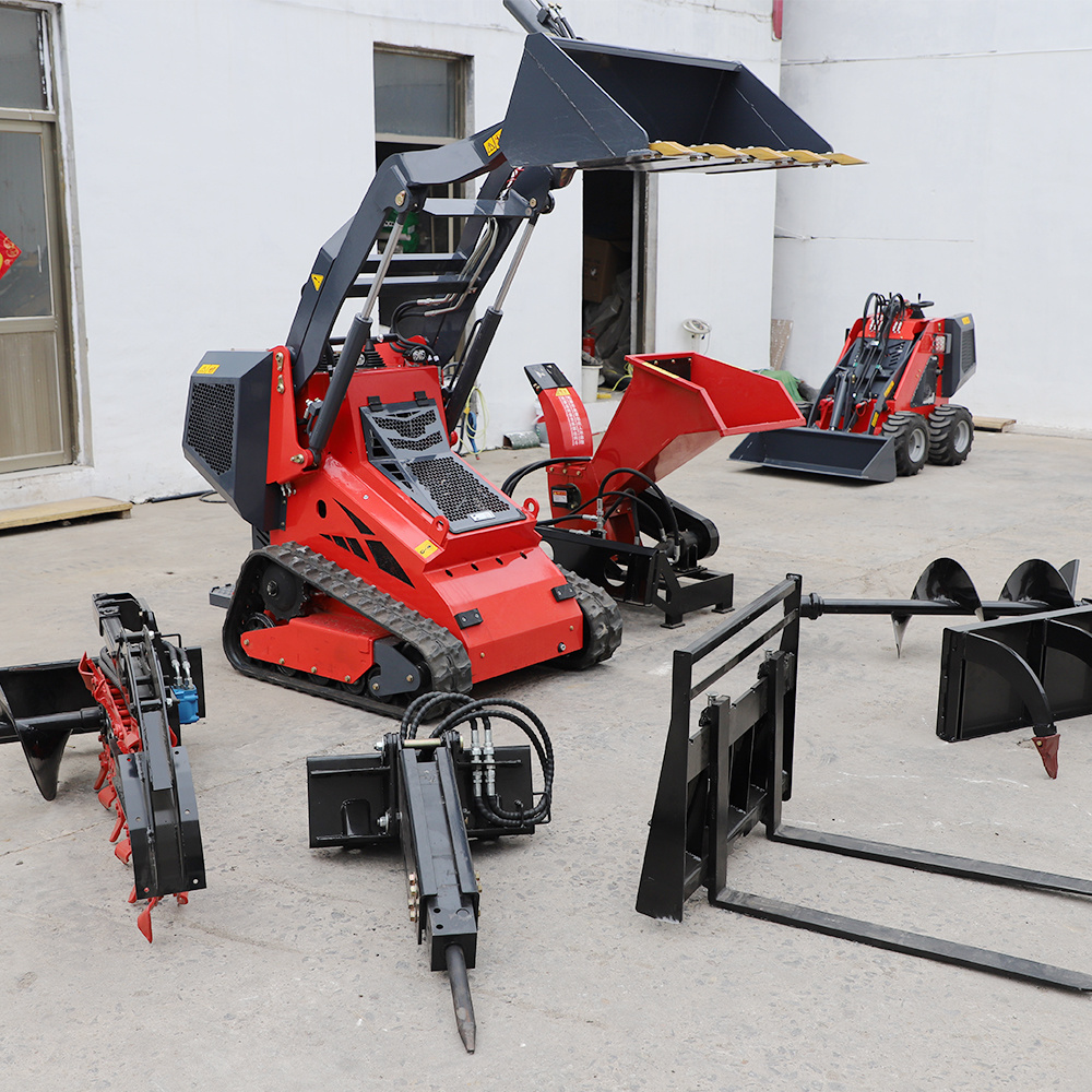 Small Cheap Skid Steer Diesel Loader with Bucket Different Attachment Skidsteer Bagger Mini