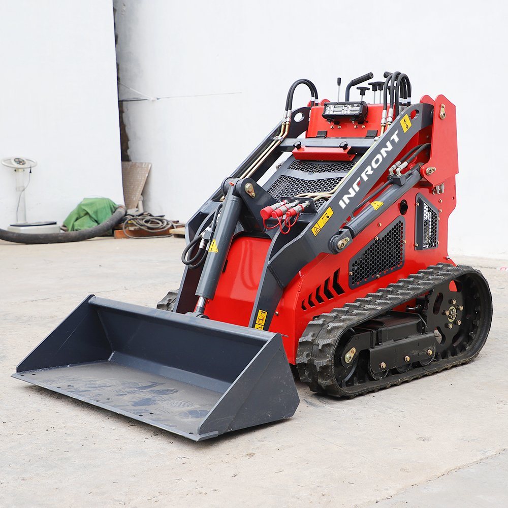 23HP Mini Skid Steer Loader Tracked Hydraulic Skid Loader with Attachments