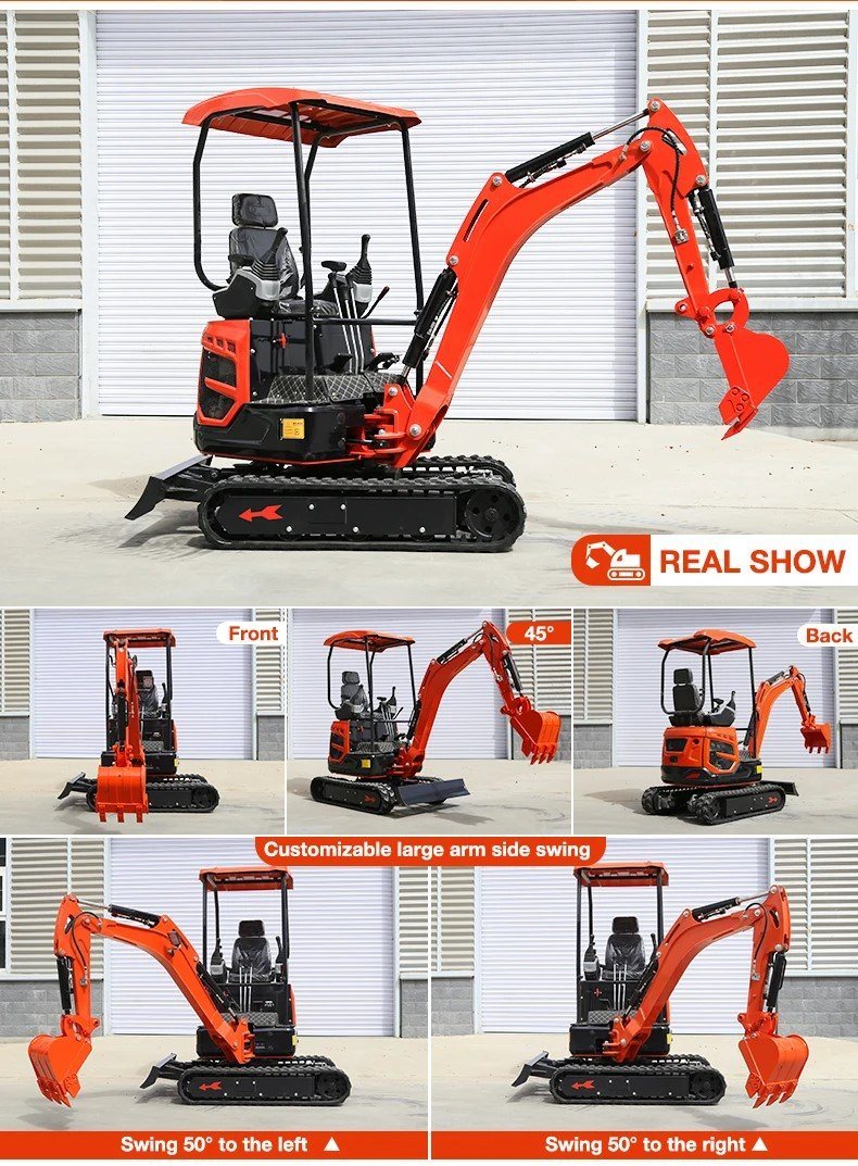 1.8 Ton Bagger Chinese Small Digger Mini Excavator with Three Cylinders