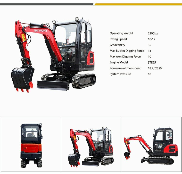 Mini Wheeled Excavator 1.2 Tom Small Crawler Excavator with CE EPA