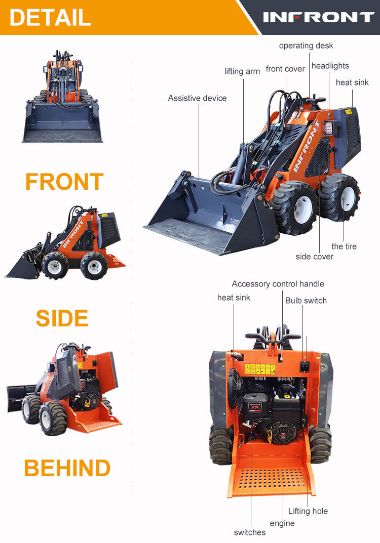 25 HP EPA CE Signed Lifting Capacity Bottom Price Mini Diesel Skid Steer Loader for Sale