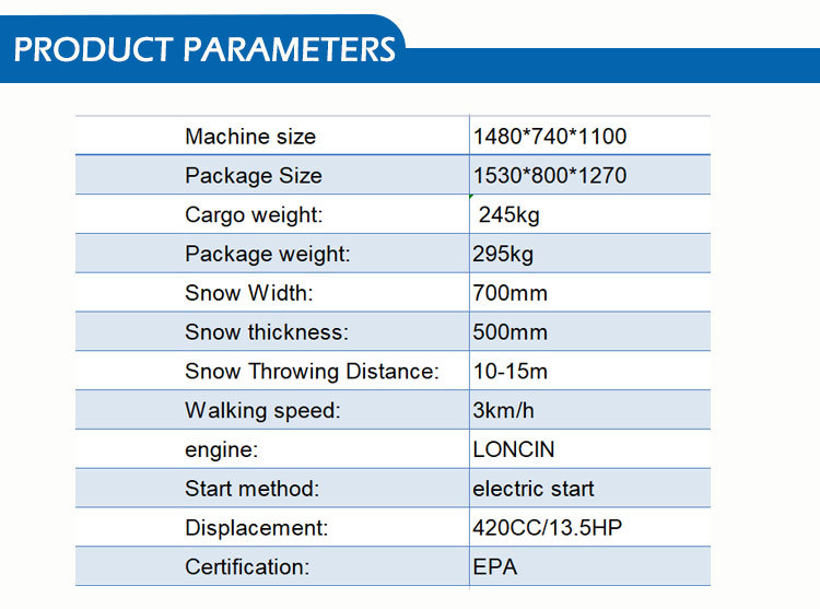 OEM Customization Euro V Engine Remote Control Snow Blower with EPA CE