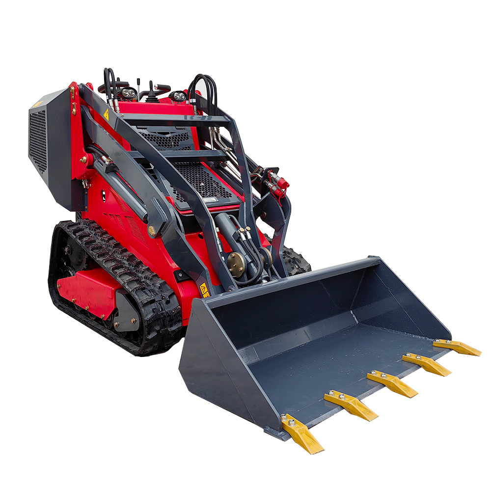 Infront Manufacturer Earth-Moving Machinery Articulated Skid Steer Mini Track Loader with Forks Attachment