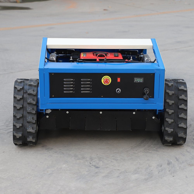 Factory Sales Rubber Crawler Robot Gasoline Self Propelled Garden Remote Control Lawn Mower for Sale