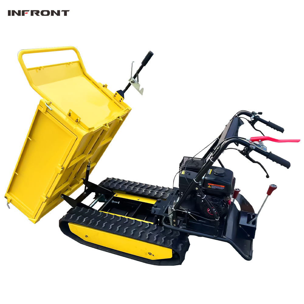 1ton Mini Crawler High Tip Lifting Motocarriola Dumper 500kg 700kg Rubber Track Transporter Dumper Diesel Engine for Hot Sale