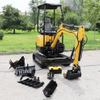 1.5ton 1.8ton 2ton China Small Crawler Digger Bucket Attachments Mini Excavator with EPA CE