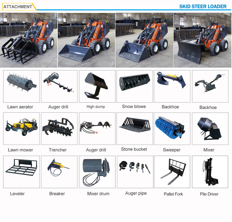 EPA Approved China Mini Steerskid Skid Steer Loaders for Garden with CE