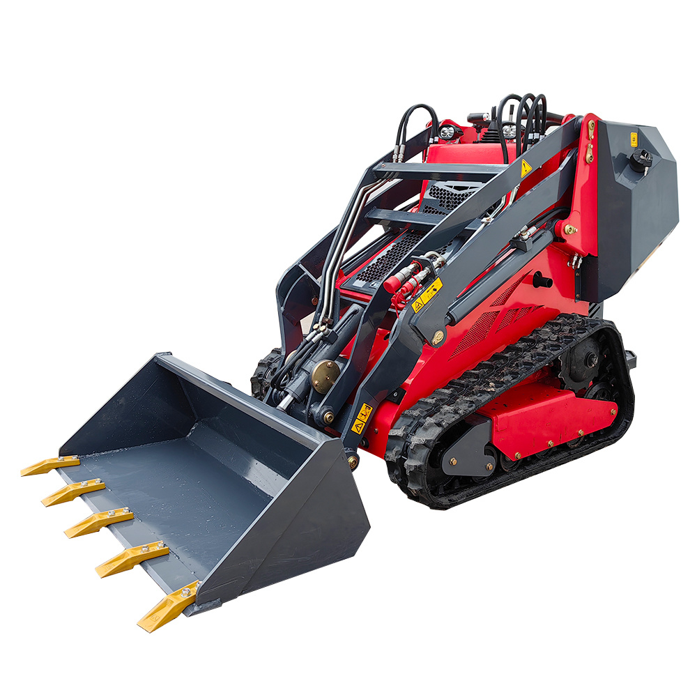 Infront Manufacturer Earth-Moving Machinery Articulated Skid Steer Mini Track Loader with Forks Attachment