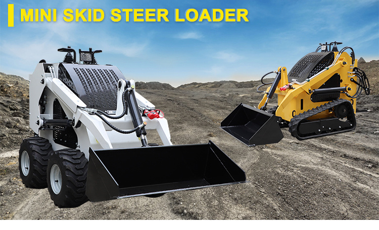 Factory Sale Mini Loader Crawler Rubber Track Mini Skid Steer Loader with Bucket