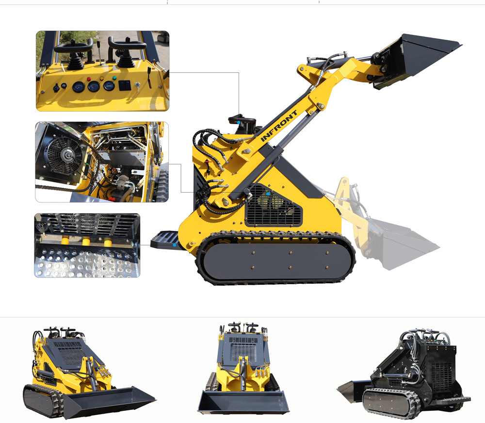 Wheel Track Type Mini Skid Steer Loader 200kg 380kg 500kg Mini Skid Loader