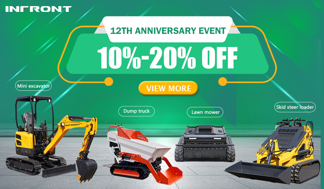 Infront Manufacturer Earth-Moving Machinery Articulated Skid Steer Mini Track Loader with Forks Attachment