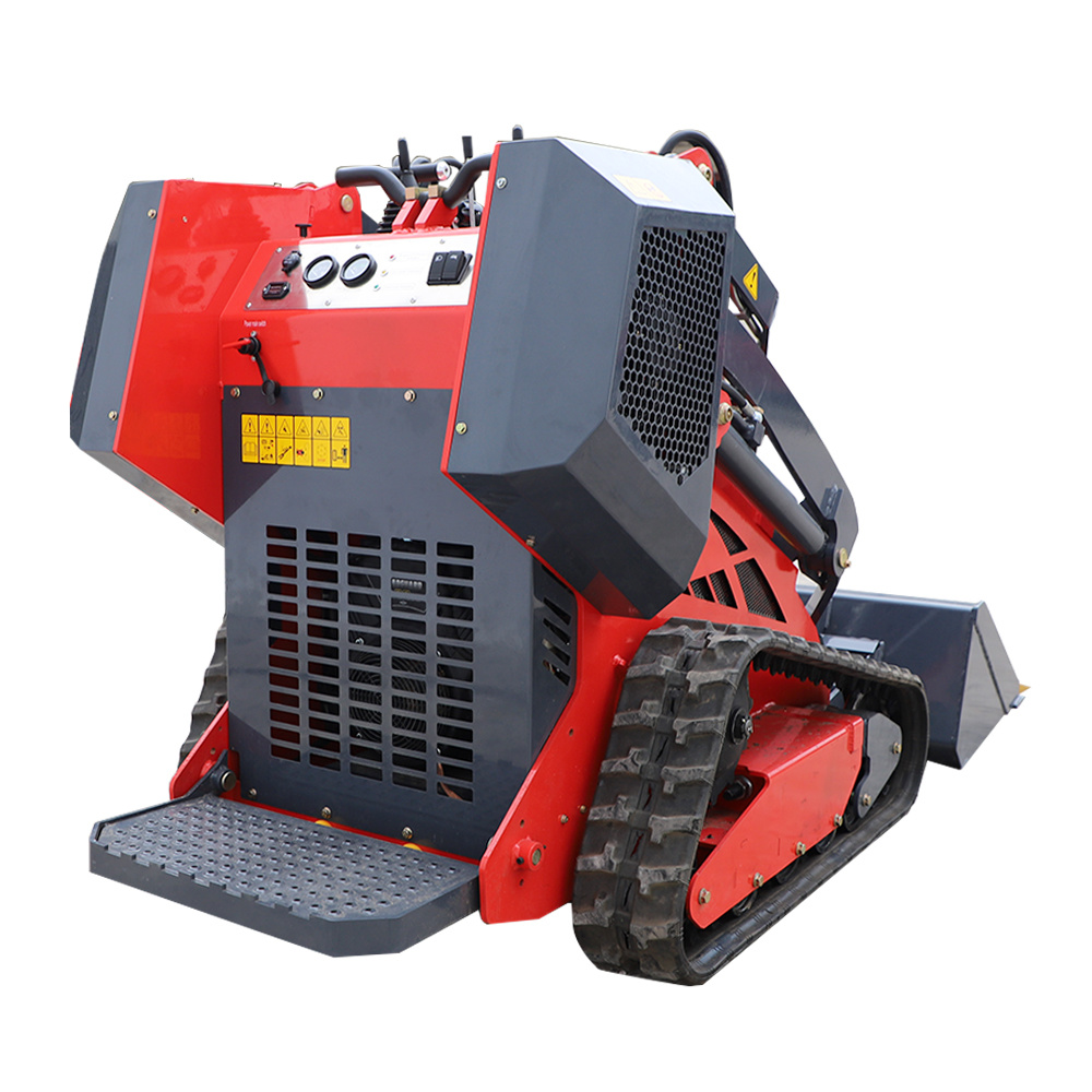 on Sale Tracked Hydraulic Skid Loader 25HP with Mulcher Attachments Compact Skid Steer Loader Mini Skid Steer