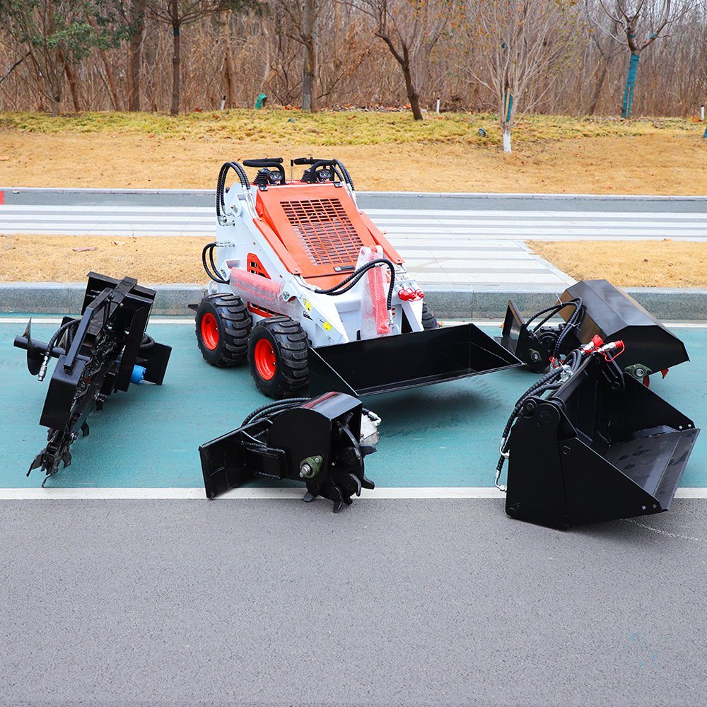 Small Mobile Skid Steer Loader Wheel Type Mini 500kg 700kg 850kg 950kg Skid Steer Loader