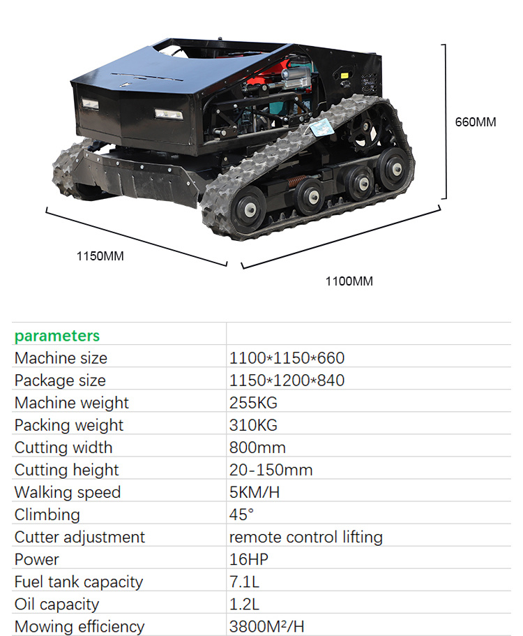 2024 New Gasoline Remote Control Lawn Mower Grass Cutter Robot Lawn Mower